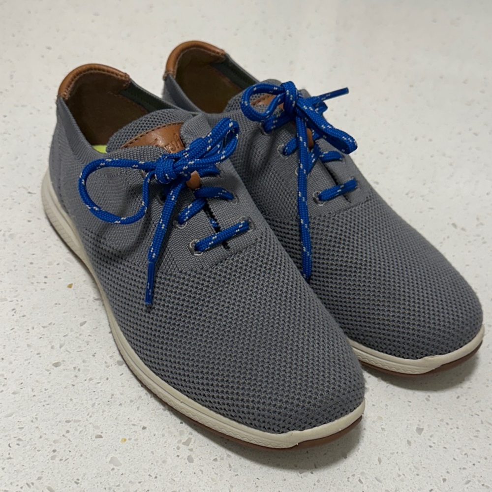 Florsheim Gray Sneakers with Blue Laces